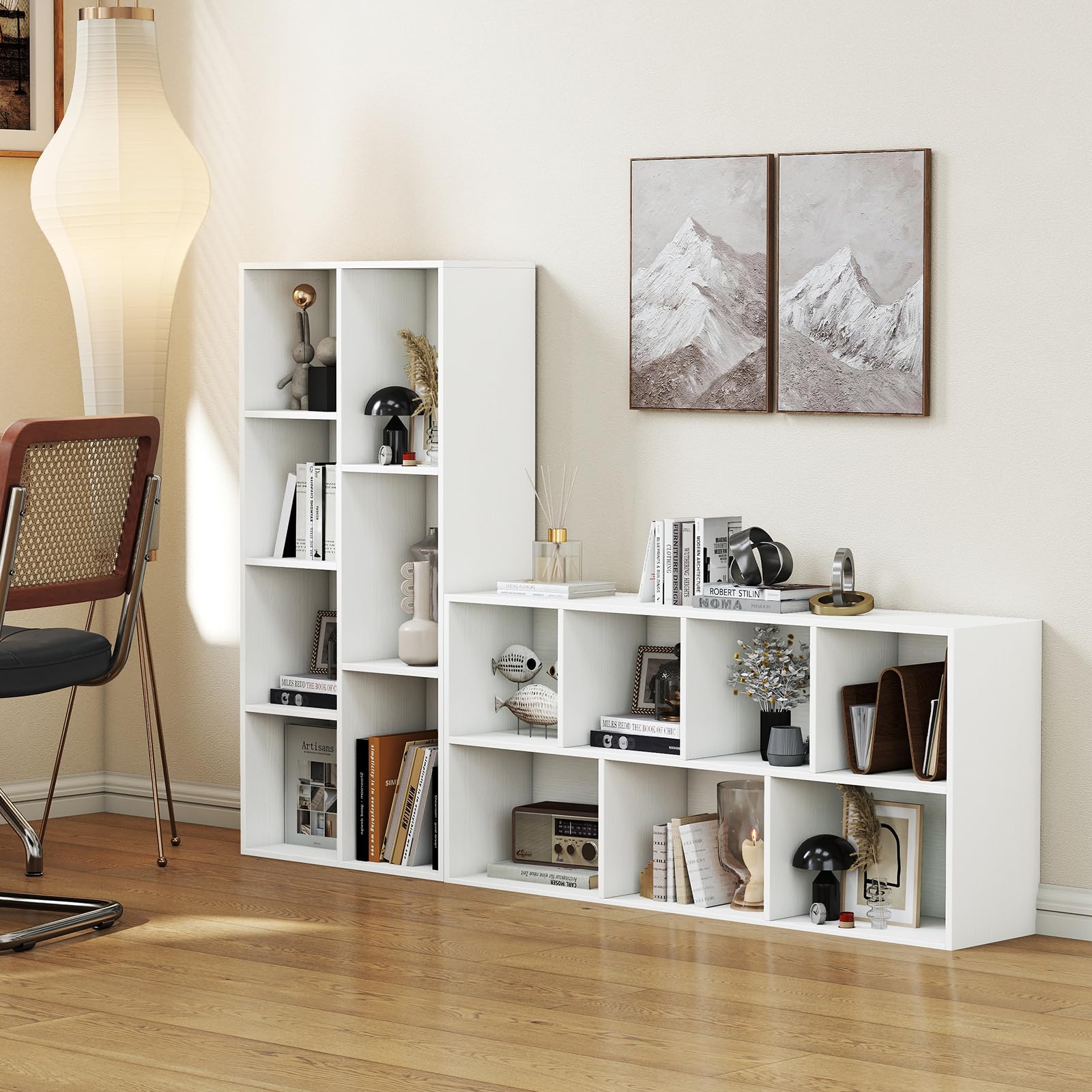 Tangkula 7-Cube Bookcase - Freestanding Storage Organizer with 7 Open Cubbies - Product image 8