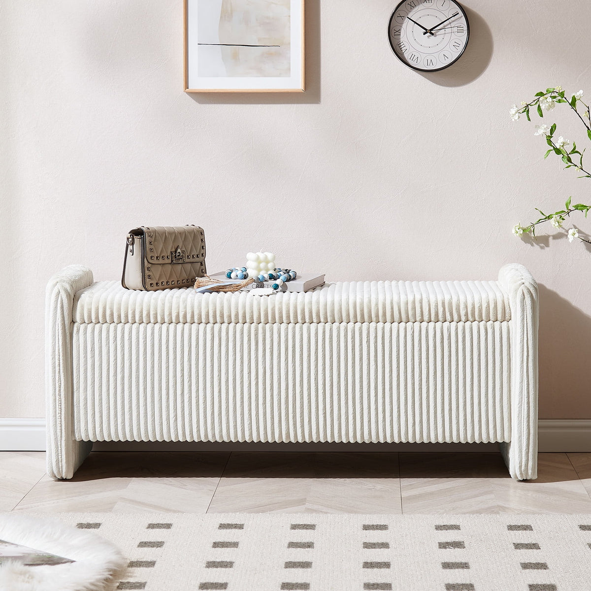 Pinmoco 44" Storage Ottoman Bench, Upholstered Entryway Bench with Storage End of Bed Bench for Bedroom& - Product image 15
