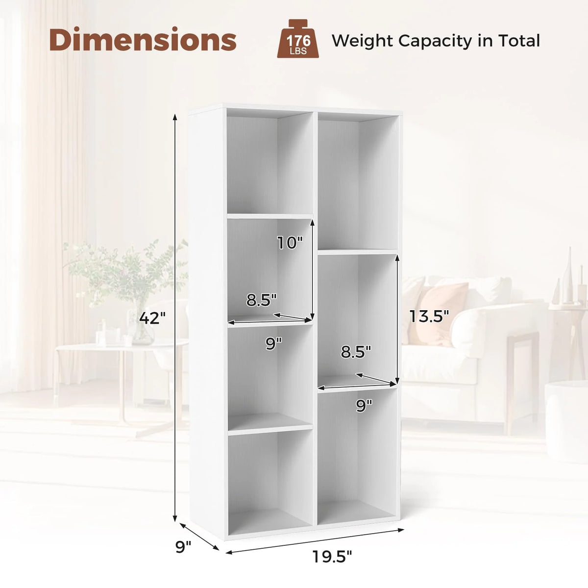 Tangkula 7-Cube Bookcase - Freestanding Storage Organizer with 7 Open Cubbies - Product image 3