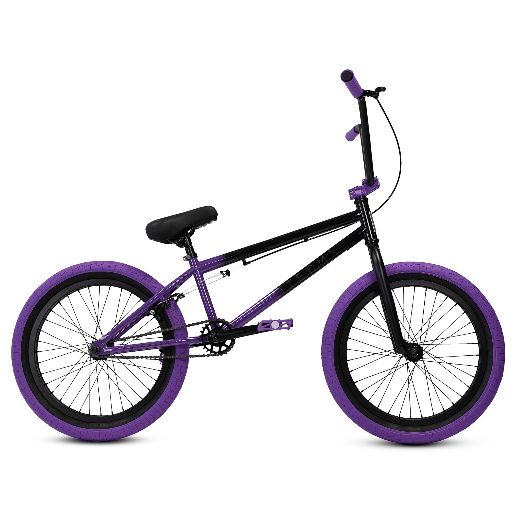 Elite BMX Bicycle 20" Freestyle Bike - Stealth Blue Purple Ideal for Ages 7 to 18 Years