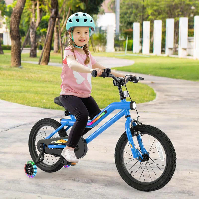 16/18 Inch LED Lighted Kids Bike with Training Wheels, Headlight, Adjustable Seat & Dual Brakes - Product image 46