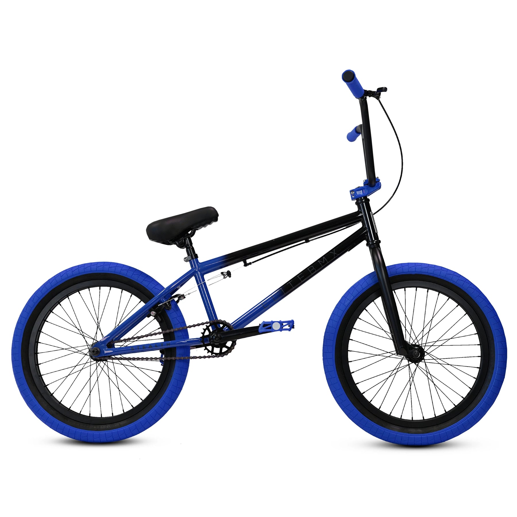 Elite BMX Bicycle 20" Freestyle Bike - Stealth Blue Purple Ideal for Ages 7 to 18 Years