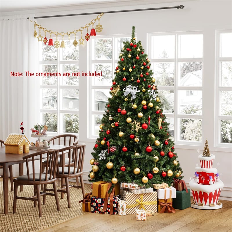 6/7/8FT Pre-Lit Artificial Christmas Tree, Hinged Xmas Tree with Remote, Warm White LED Lights, Timer - Product image 13