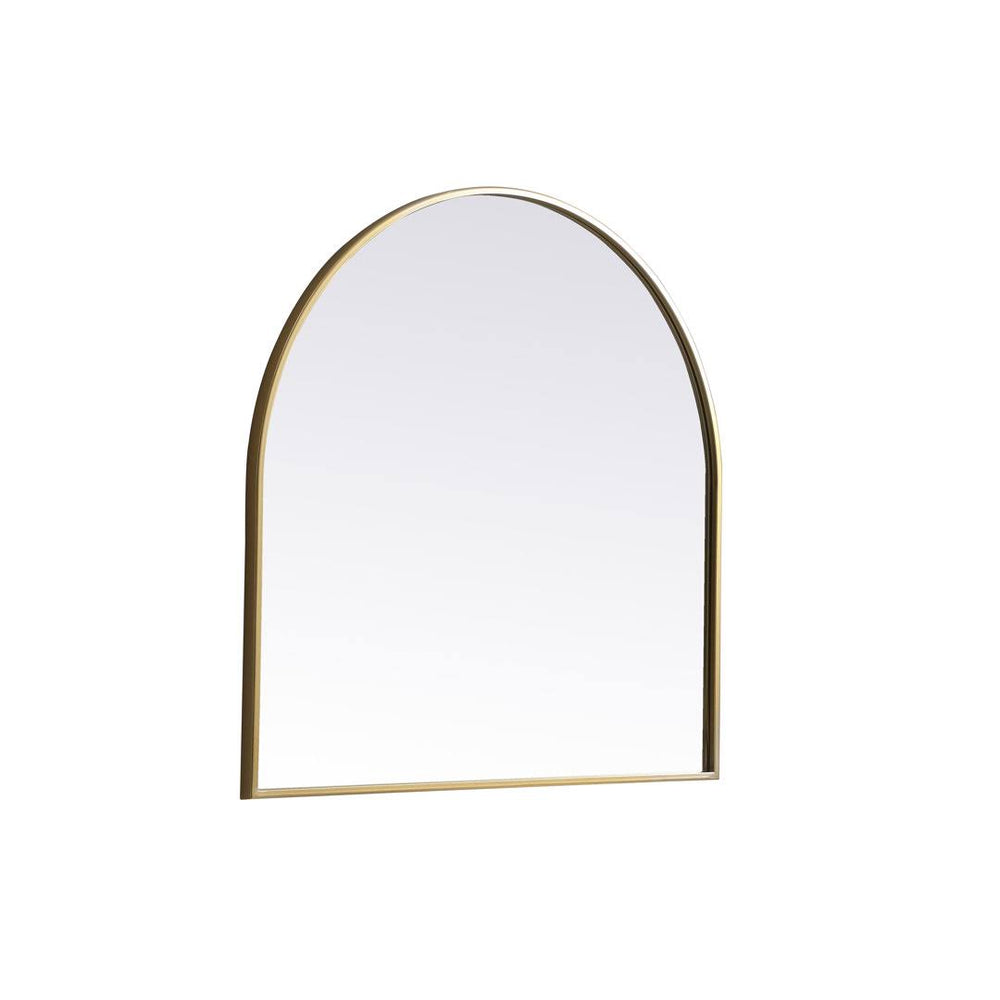 Savina Arch Metal Wall Mirror Finish: Brass, Size: 30" x 30"