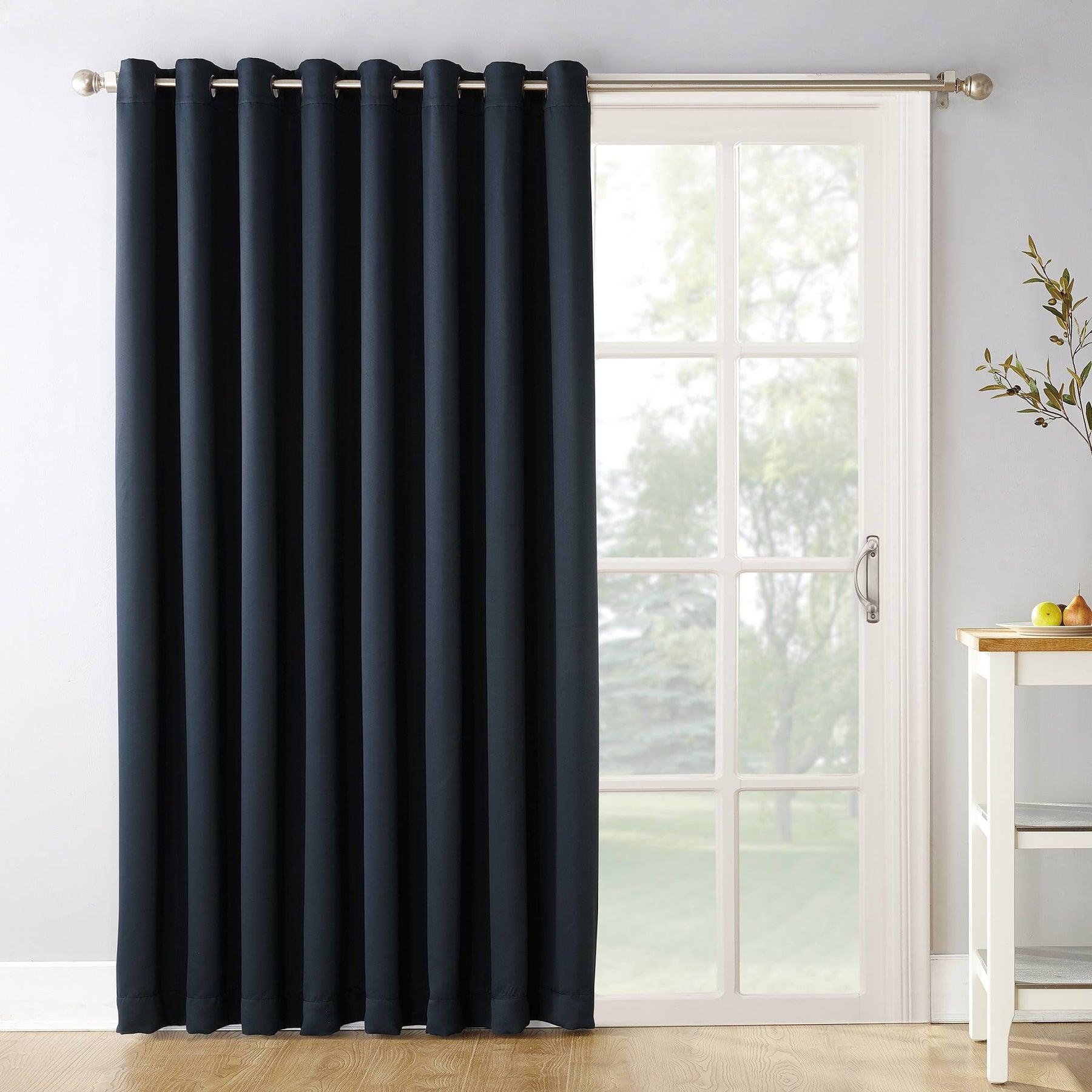 Sun Zero Jonah Extra Wide Blackout Patio Curtain Panel Navy - Product image 1