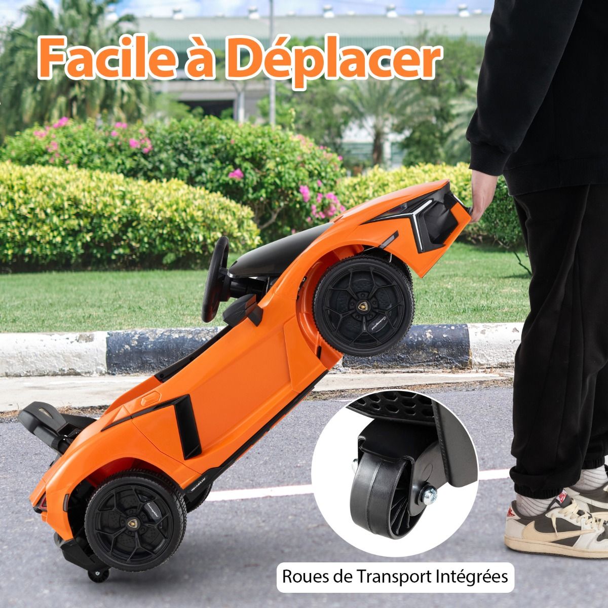 12V Electric Car for Children Licensed by Revuelto Remote Control Hydraulic Doors for 37-95 Months Grey/Orange -
