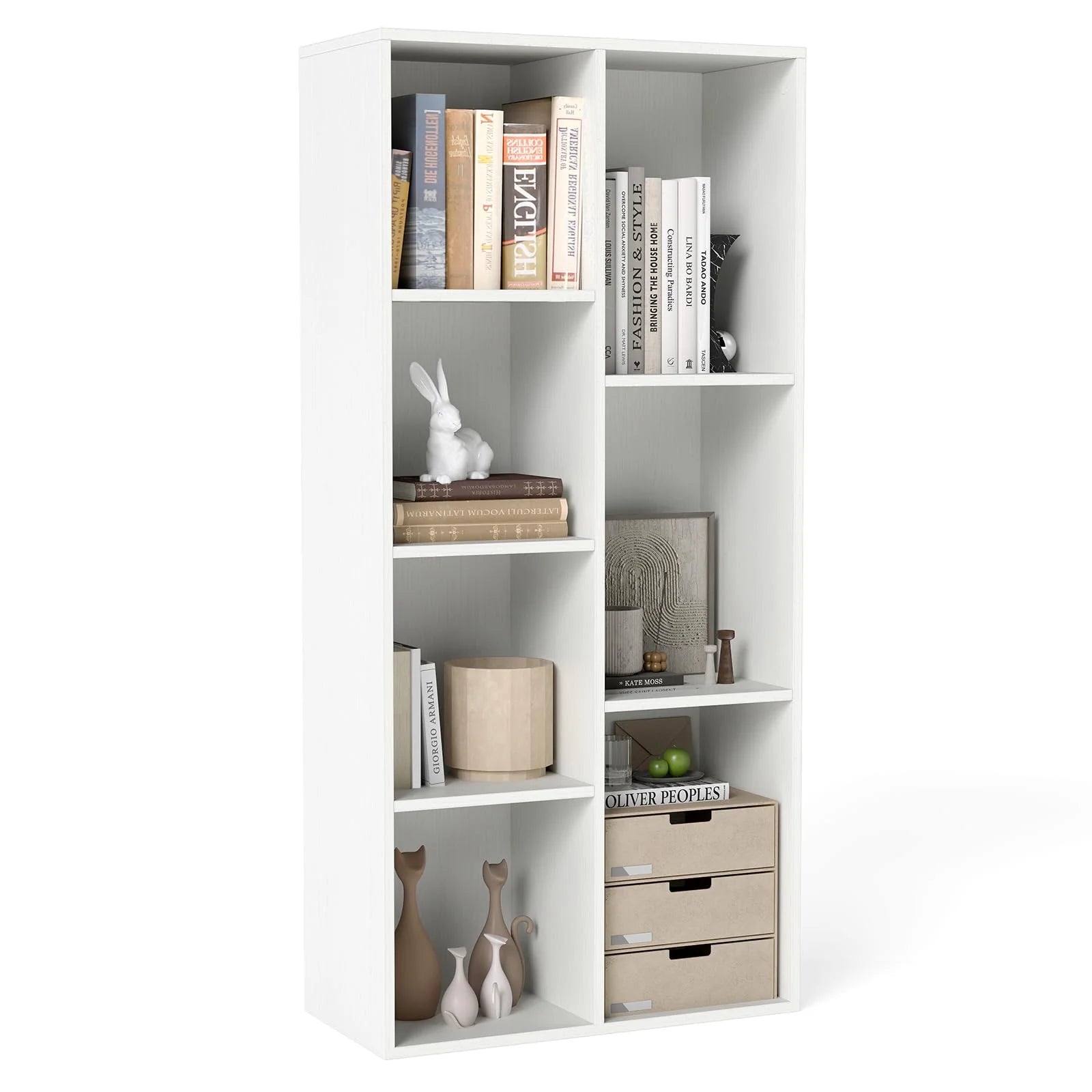 Tangkula 7-Cube Bookcase - Freestanding Storage Organizer with 7 Open Cubbies - Product image 1