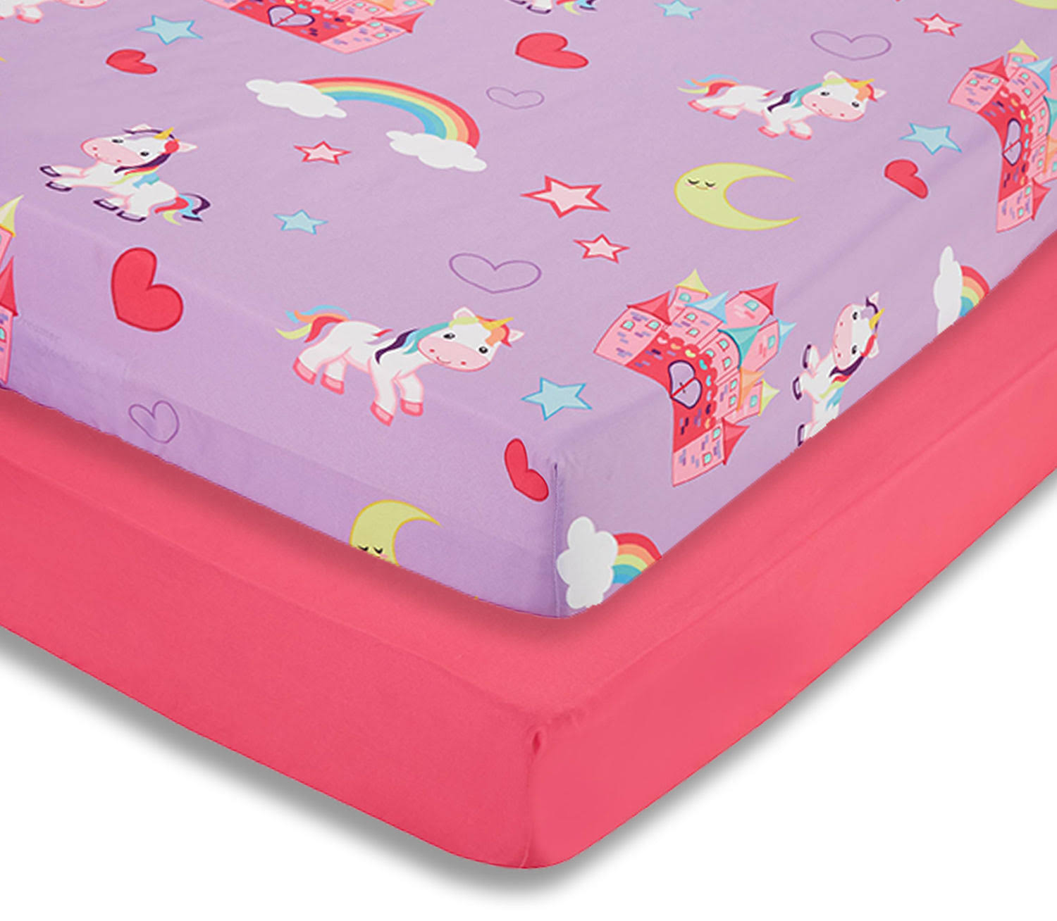 Everyday Kids 2 Pack Fitted Girls Crib Sheet, 100% Soft Breathable Microfiber, Baby Sheet - Product image 1