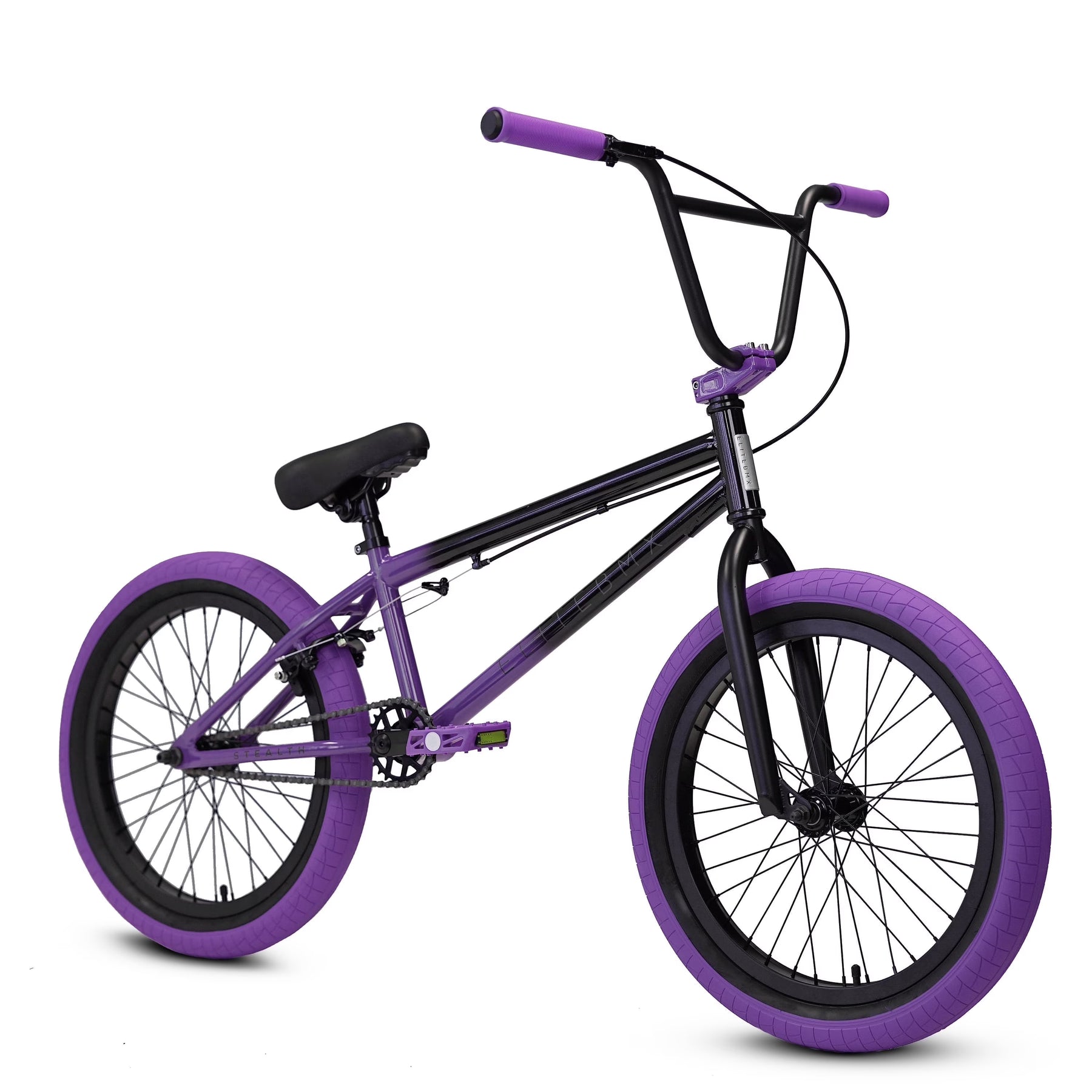 Elite BMX Bicycle 20" Freestyle Bike - Stealth Blue Purple Ideal for Ages 7 to 18 Years