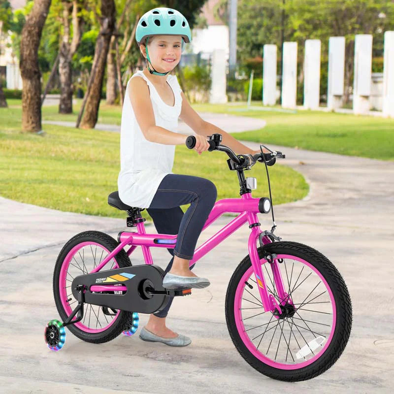 16/18 Inch LED Lighted Kids Bike with Training Wheels, Headlight, Adjustable Seat & Dual Brakes - Product image 19