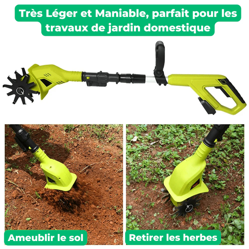 Cordless electric tiller -