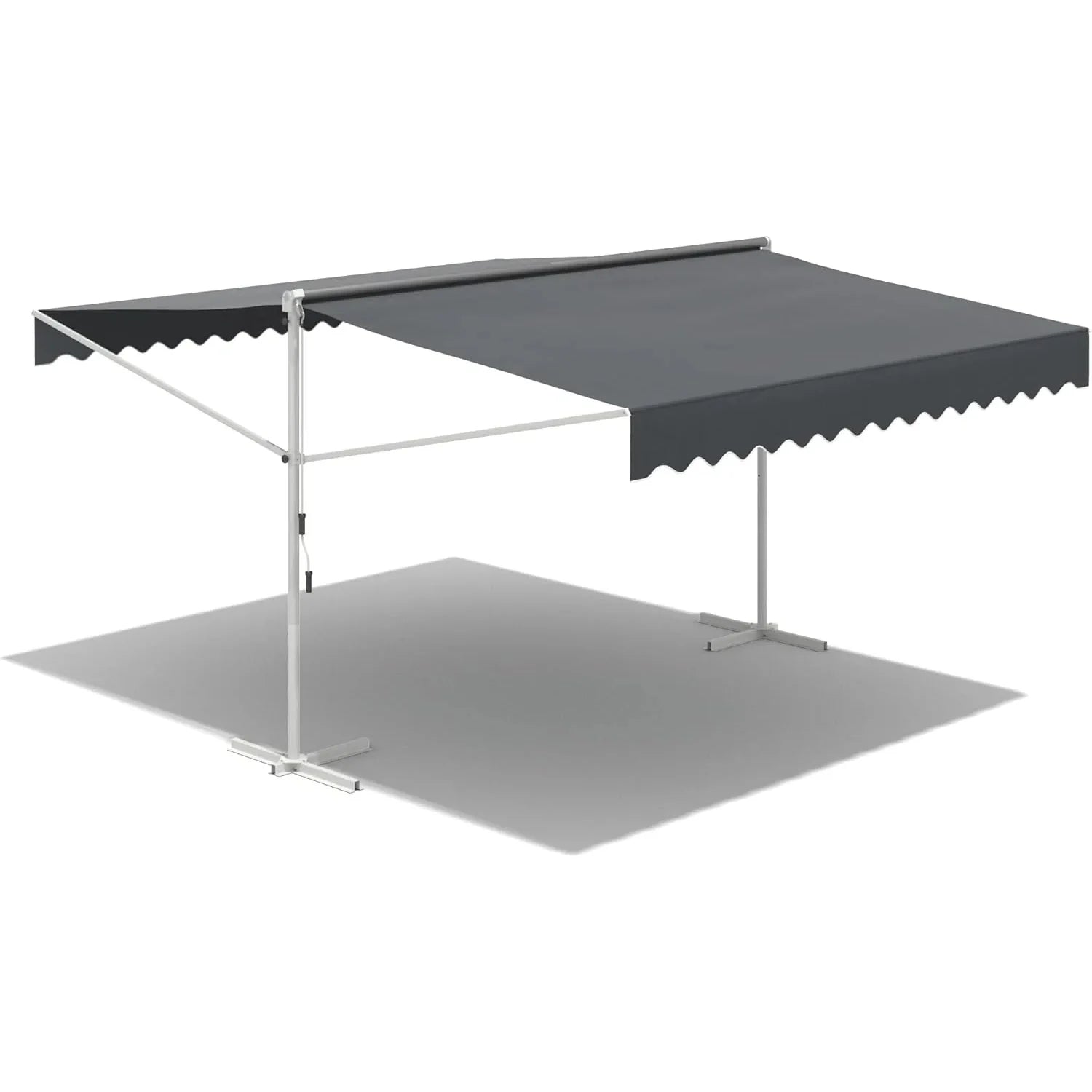 AECOJOY Free Standing Retractable Awning, 13'x10' Dual Side Patio Awnings Outdoor Manual Sun Shade - Product image 10
