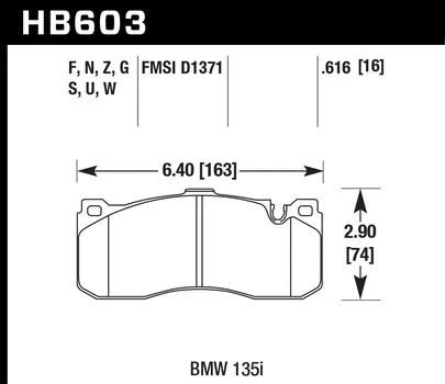 Hawk Performance HB603 Series Brake Pad