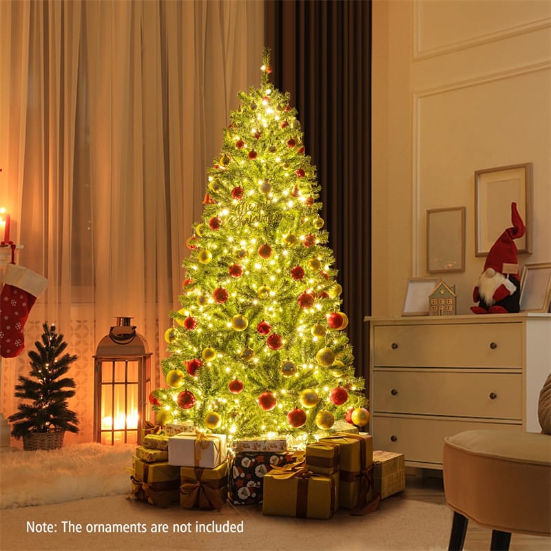 6/7/8FT Pre-Lit Artificial Christmas Tree, Hinged Xmas Tree with Remote, Warm White LED Lights, Timer - Product image 3