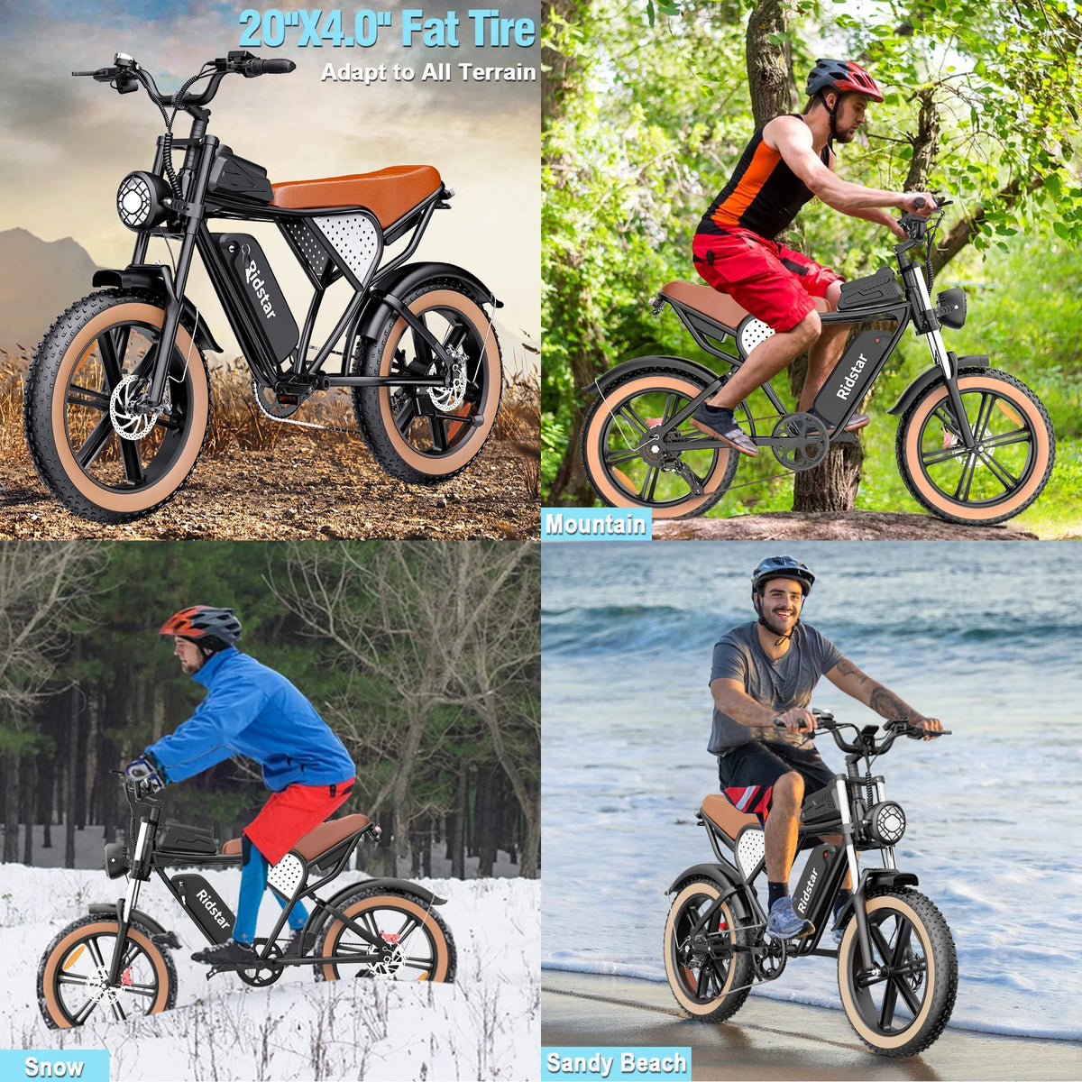 Ridstar Electric Biycle for Adults, 1200W 32MPH, 48V 20AH Electric Dirt Bike - Product image 27