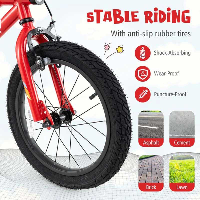 16/18 Inch LED Lighted Kids Bike with Training Wheels, Headlight, Adjustable Seat & Dual Brakes - Product image 18