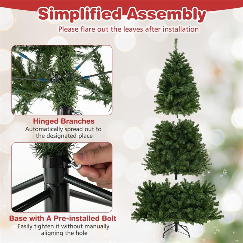 6/7/8FT Pre-Lit Artificial Christmas Tree, Hinged Xmas Tree with Remote, Warm White LED Lights, Timer - Product image 16