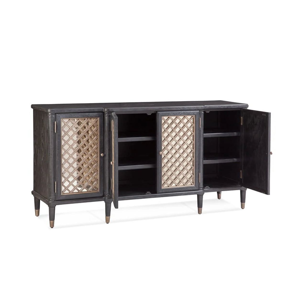 Bassett Mirror Groveland 6 - Shelf Wood Server with Metal Accents in Black - Product image 3