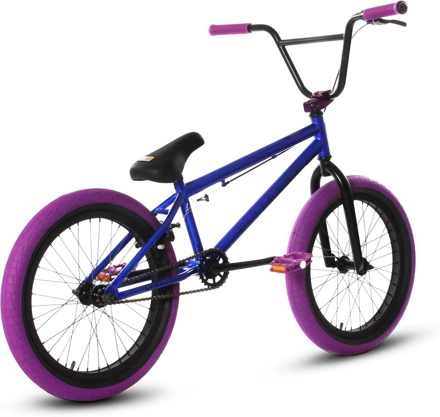 Elite BMX Bicycle 20" Freestyle Bike - Stealth Blue Purple Ideal for Ages 7 to 18 Years