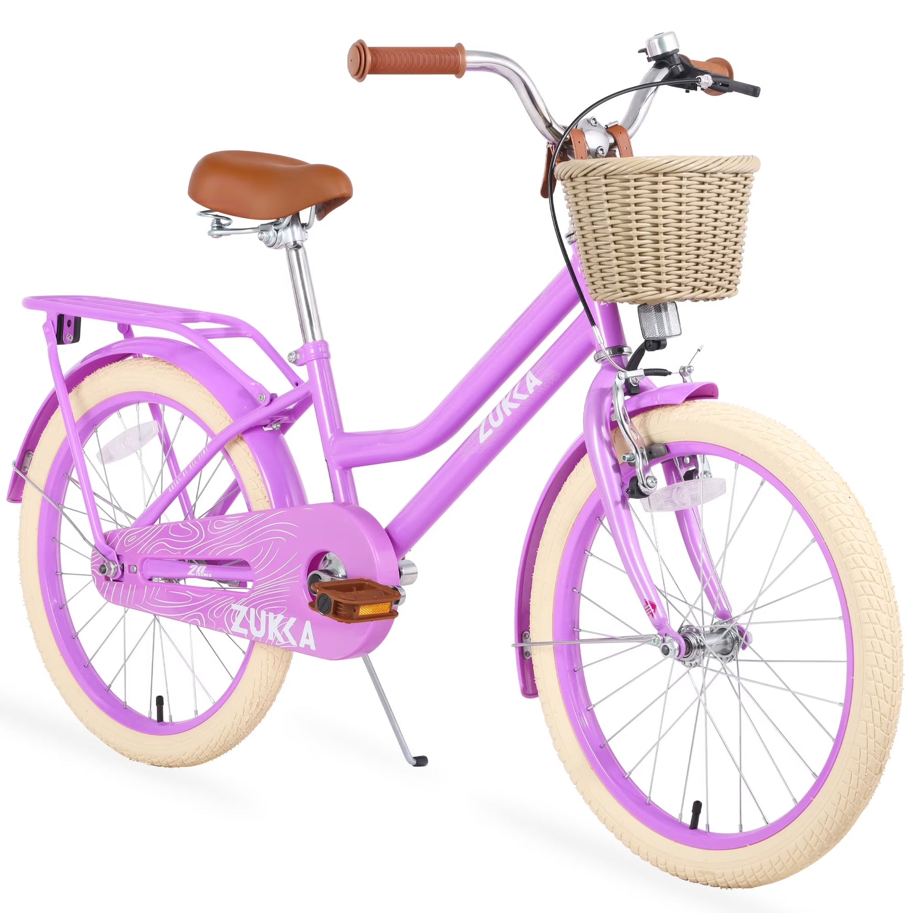 Aezusy 20 in Kids Bike with Basket for 7 - 10 Years Old Girls, Purple - Product image 1