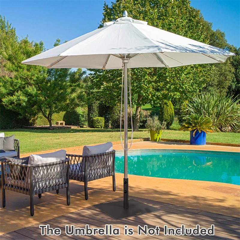 50 LBS Heavy Duty Patio Umbrella Base Stand, 24" Square Steel Outdoor Umbrella Weight with Wheels & 2 - Product image 12
