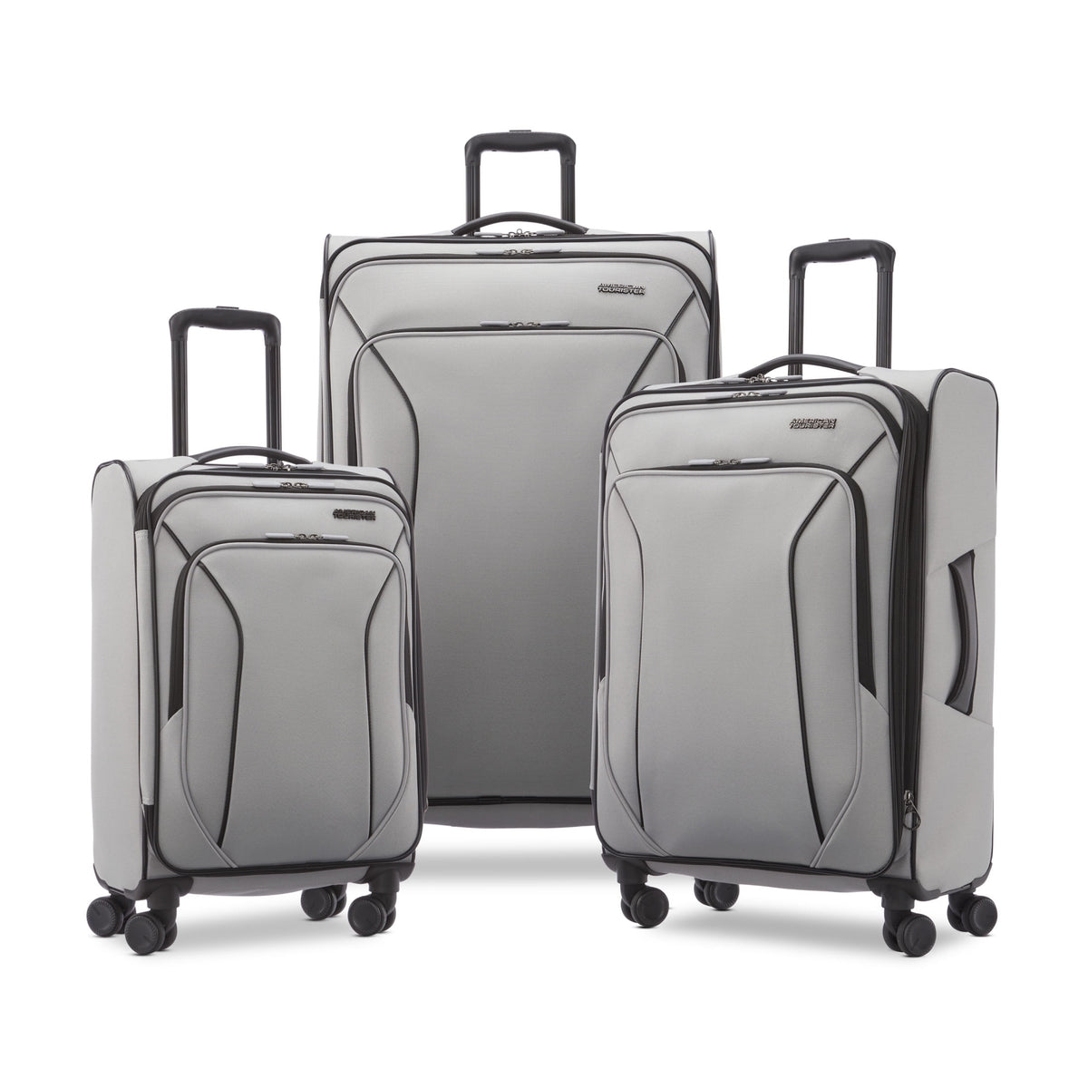 American Tourister X - Lite 3 - Piece Luggage Set with Spinner Wheels - Light Grey - Product image 1
