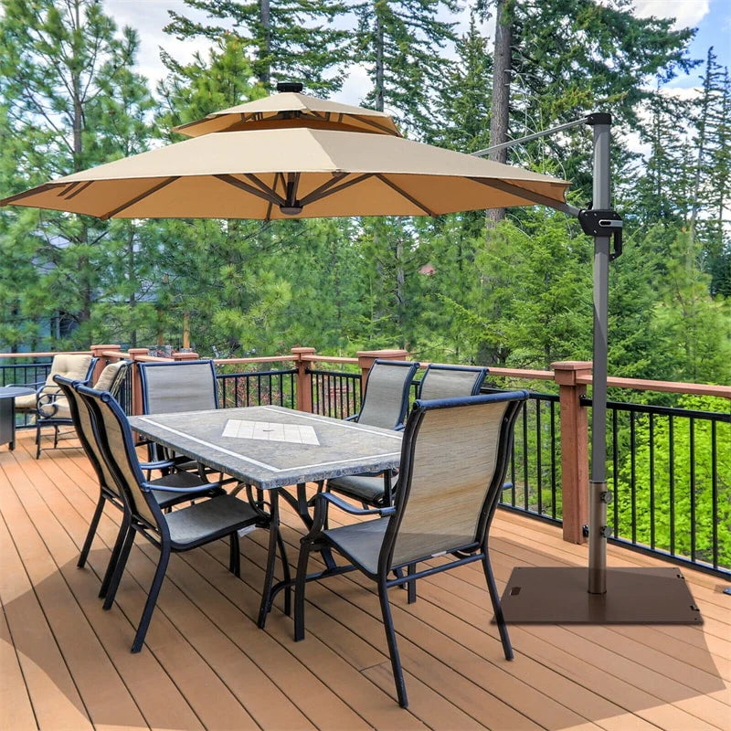 50 LBS Heavy Duty Patio Umbrella Base Stand, 24" Square Steel Outdoor Umbrella Weight with Wheels & 2 - Product image 4
