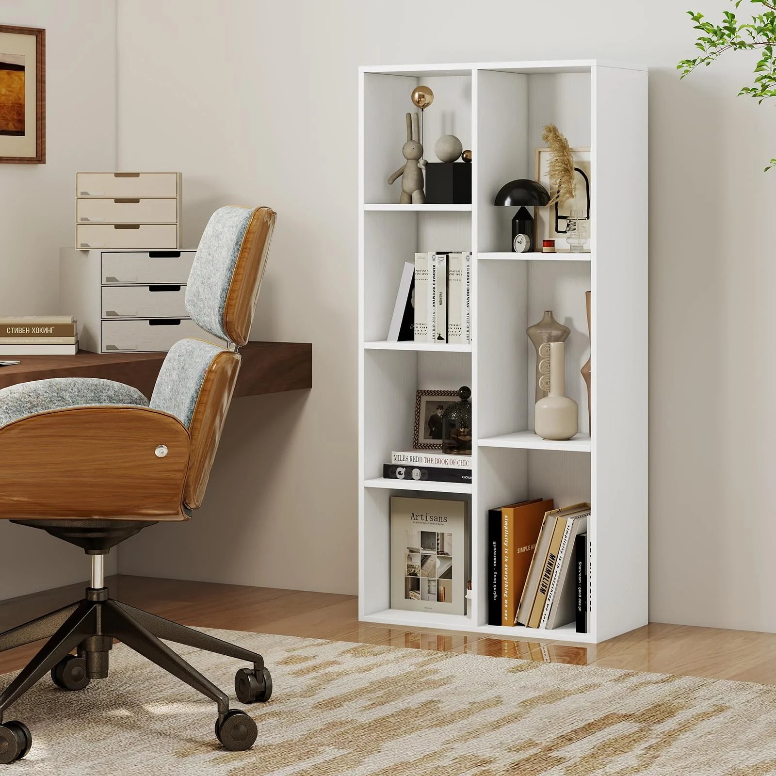 Tangkula 7-Cube Bookcase - Freestanding Storage Organizer with 7 Open Cubbies - Product image 2