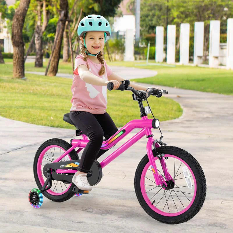 16/18 Inch LED Lighted Kids Bike with Training Wheels, Headlight, Adjustable Seat & Dual Brakes - Product image 28