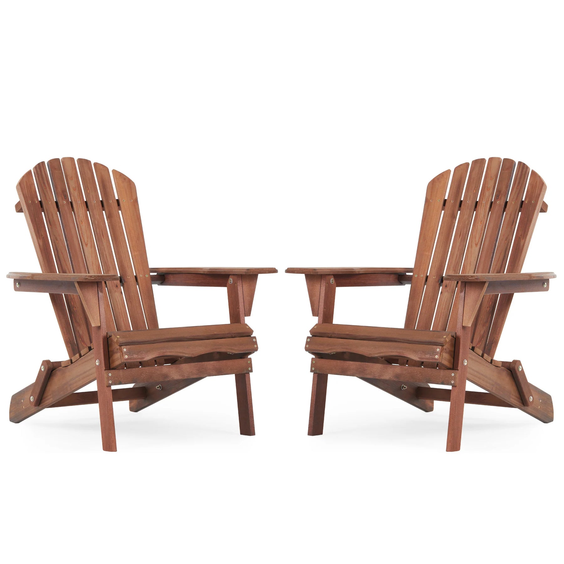 AECOJOY Wooden Outdoor Folding Adirondack Chair Set of 2 Wood Lounge Patio Chair for Garden, Lawn - Product image 1