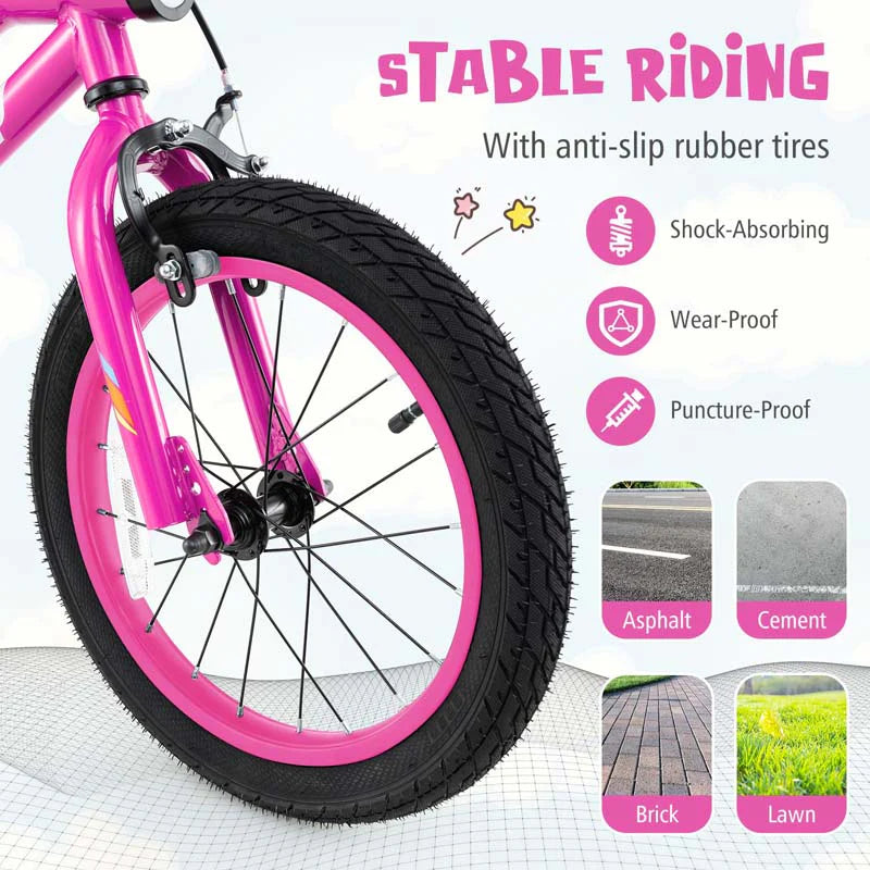 16/18 Inch LED Lighted Kids Bike with Training Wheels, Headlight, Adjustable Seat & Dual Brakes - Product image 36
