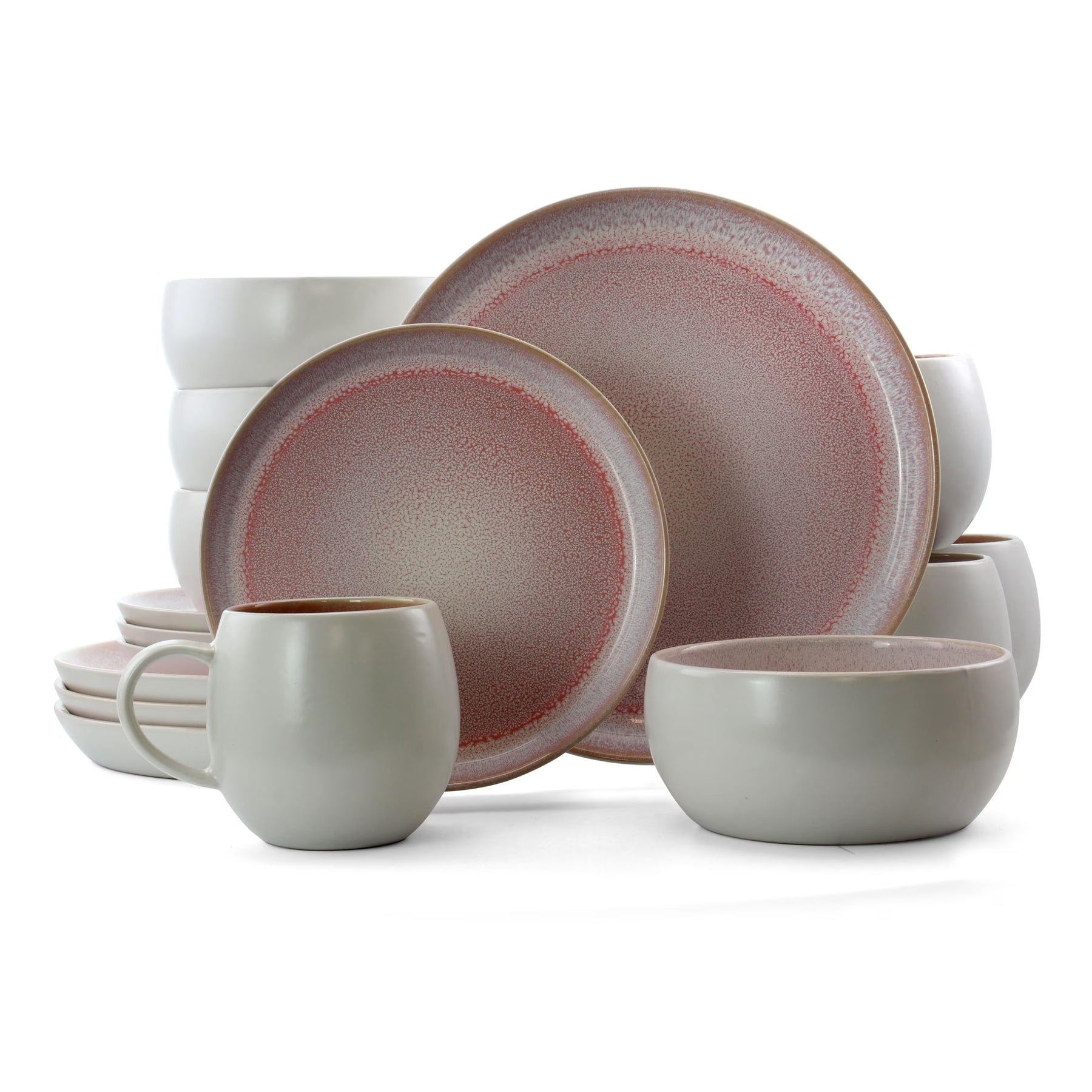 Elama Mocha Mauve 16 Piece Stoneware Dinnerware Set in Purple - Product image 1