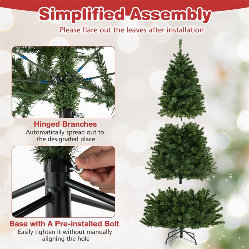 6/7/8FT Pre-Lit Artificial Christmas Tree, Hinged Xmas Tree with Remote, Warm White LED Lights, Timer - Product image 6