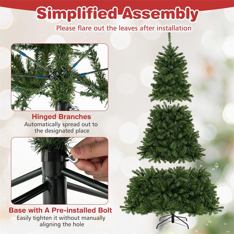 6/7/8FT Pre-Lit Artificial Christmas Tree, Hinged Xmas Tree with Remote, Warm White LED Lights, Timer - Product image 25