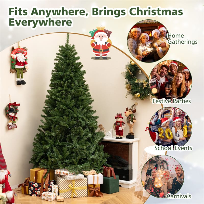6/7/8FT Pre-Lit Artificial Christmas Tree, Hinged Xmas Tree with Remote, Warm White LED Lights, Timer - Product image 20