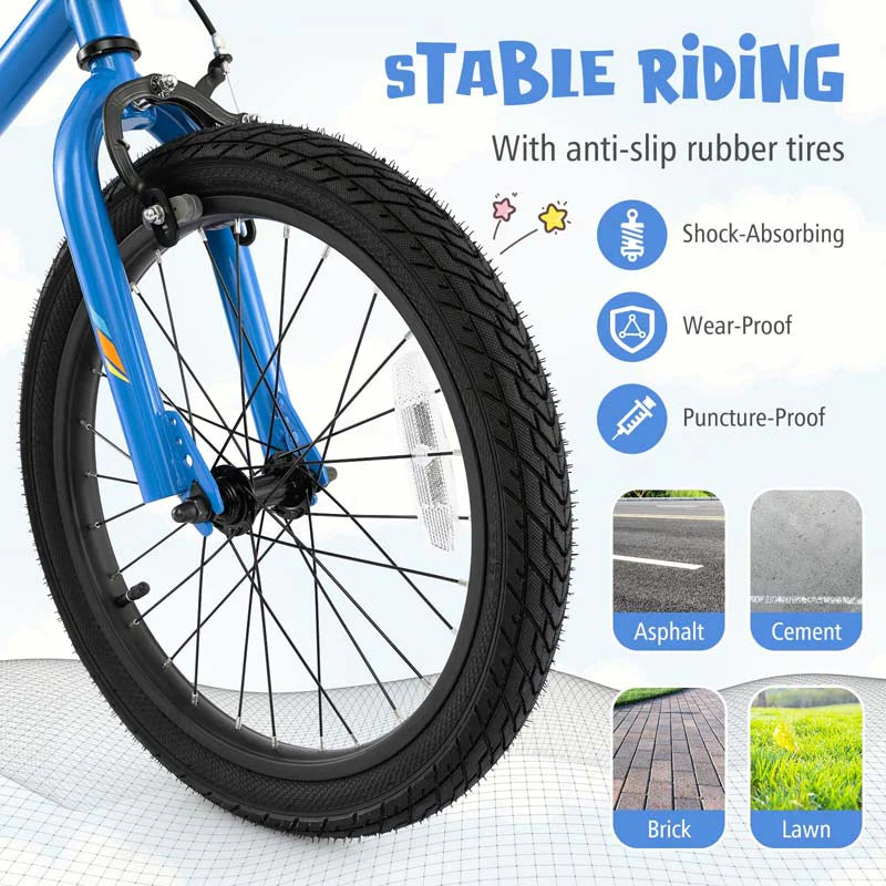 16/18 Inch LED Lighted Kids Bike with Training Wheels, Headlight, Adjustable Seat & Dual Brakes - Product image 45