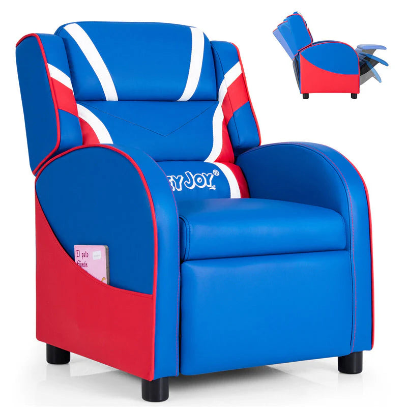 Kids Recliner Chair, Adjustable PU Leather Gaming Sofa with Footrest, Lumbar Support & Side Pockets - Product image 14