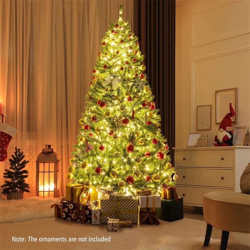 6/7/8FT Pre-Lit Artificial Christmas Tree, Hinged Xmas Tree with Remote, Warm White LED Lights, Timer - Product image 12