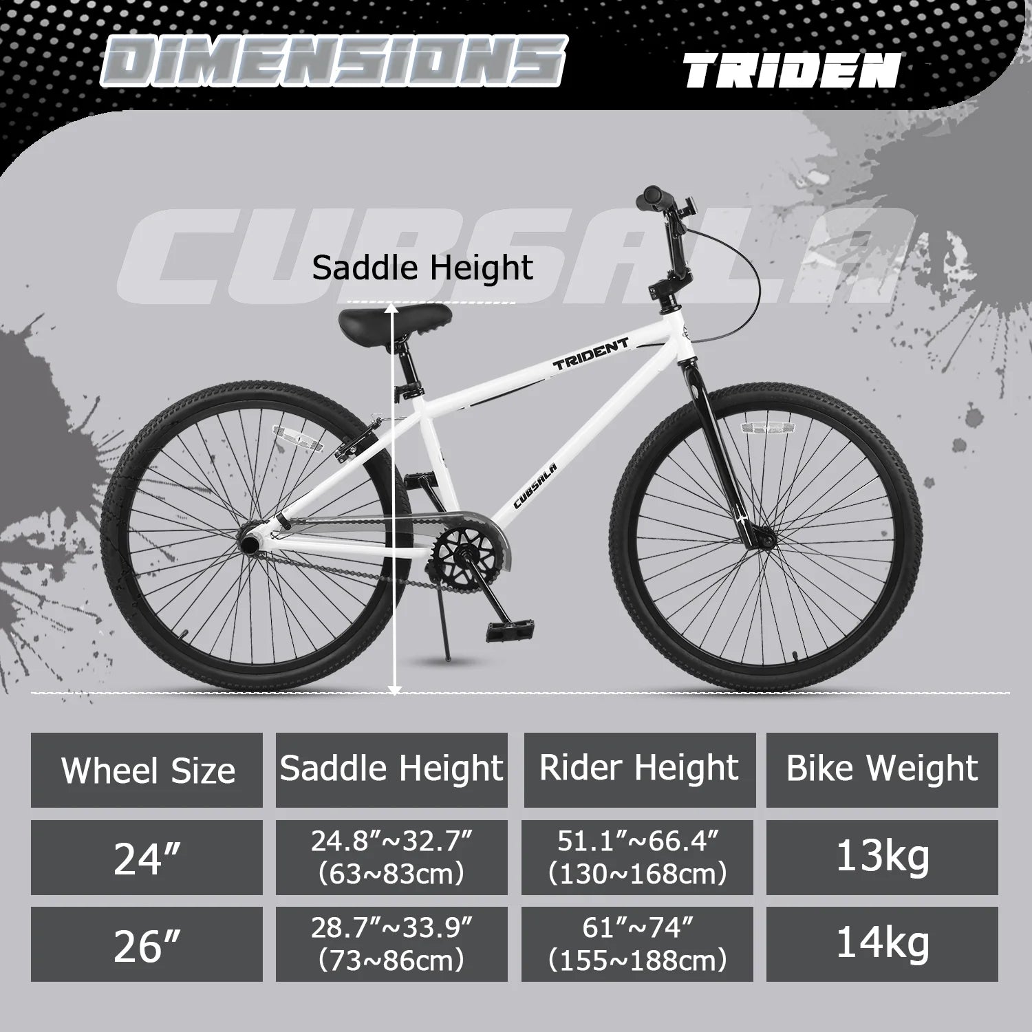 Cubsala 24 in BMX Race Bike Trident Bicycles Beginner - Level to Advanced Riders with 2 Pegs Trick Cycling - Product image 25