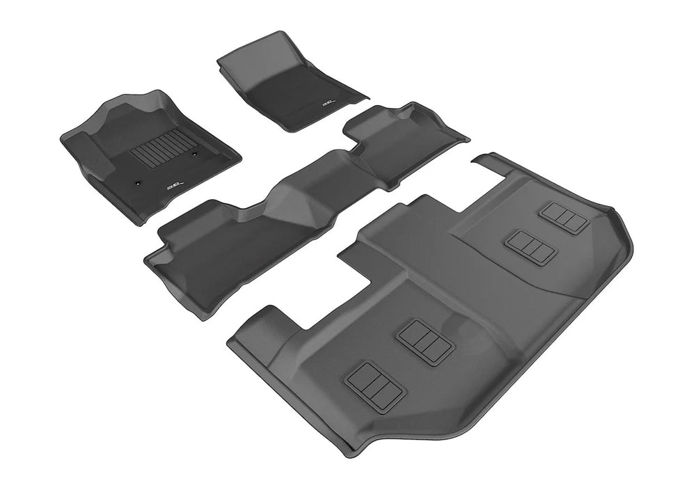 3D MAXpider L1GM01501509 - 2015-2020 GMC Yukon Xl Kagu 1st & 2nd & 3rd Row Floormats - Black