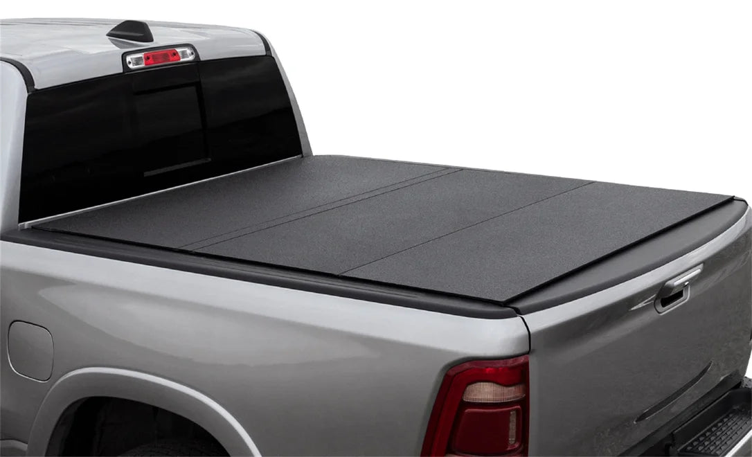 Access B3040069 - LOMAX Alum Tri-Fold Cover w/Split Rails BK Urethane Finish 19-20 Dodge Ram-5ft 7in w/o RamBox